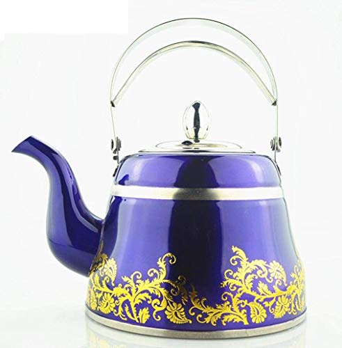Klassische römische Töpfe Edelstahl Teekannen Kaffeekannen Induktionsherde Wasserkocher Blau 1l