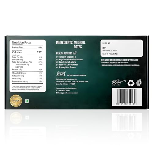 Image of JB&CO Premium Imported Medjool Dates | Jumbo fresh & Soft Khajoor | Medjul khajur | Naturally Sweet Arabian Dates | No Added Sugar, Healthy Dry Fruits Snack, Vegan, 1 kg pack (500g X 2)