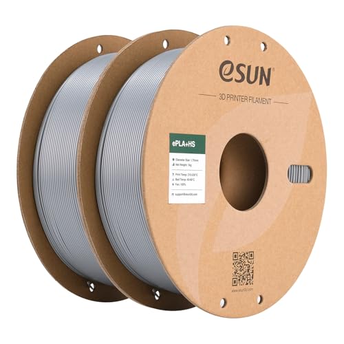eSUN PLA+ Filament 2KG, PLA+HS High Speed 3D Filament, Silver and Silver