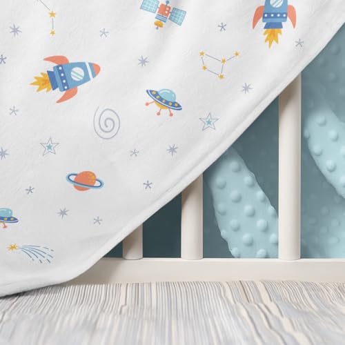 Image of SANDJEST Outer Space Minky Blanket 30 x 40 Inches, Gift for Christmas Birthday