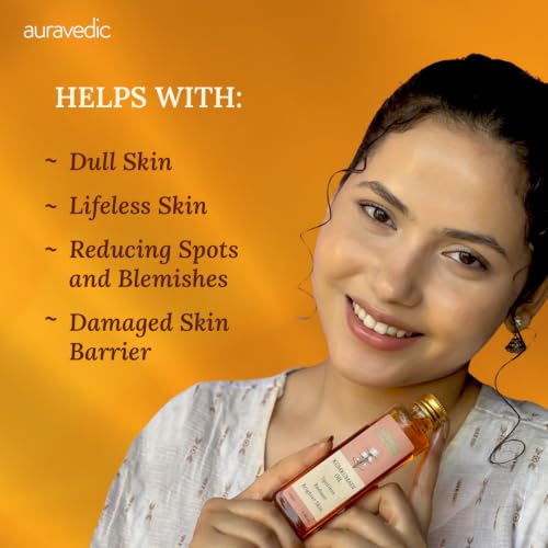 Image of Auravedic Kumkumadi Oil For Face 100 Ml, Kumkumadi Tailam Face Oil For Glowing Skin, Dark Spot Corrector Face Serum