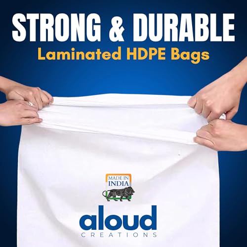 Image of ALOUD CREATIONS 12Pc Extra Large HDPE Storage Bag | 30x42 Inch | Multipurpose Laminated Bags for Home Shifting & Transport | Plastic Gunny Bags, Bori, Bora for Packing Household Item | Heavy Quality