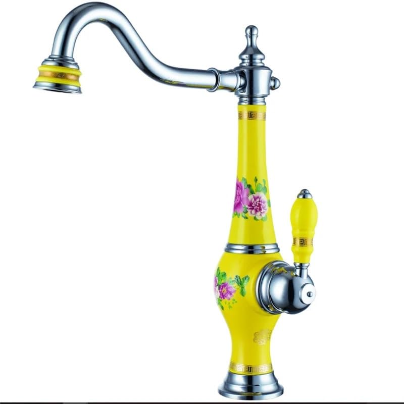 Robinet de lavabo laiton or rose style vase mitigeur chic