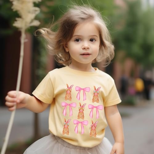 Image of Kids Easter Shirt Chick Short Sleeve Tee Tops for Toddler Girls Boys Easter Outfit Clothes 2-7 Years