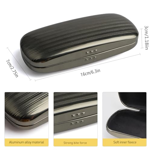 Image of Hard Shell Sunglasses Case, Portable Aluminum Alloy Glasses Case Protective Eyeglasses Cases for Men Women