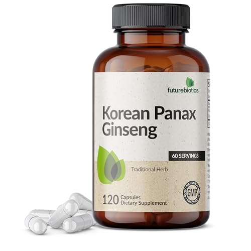 Futurebiotics Korean Panax Ginseng Energy Memory & Brain Health Support Non-GMO 120 Capsules