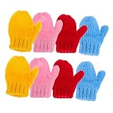 [TEHAUX] 8個 ミニチュア手編み手袋 小型ドール用柔らかい毛糸製 交換可能なアクセサリー の想像力を育むドール衣装用