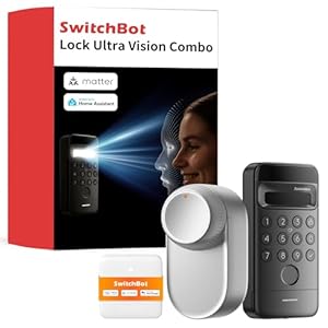SwitchBot WLAN Smart Lock Ultra mit Keypad Vision, 3D-Gesichts-/Fingerabdrucke... Elektronisches Türschloss mit Aufladbarem Akku, Öffnen per Gesicht, Fingerprint, Code, Alexa, unterstützt Matter