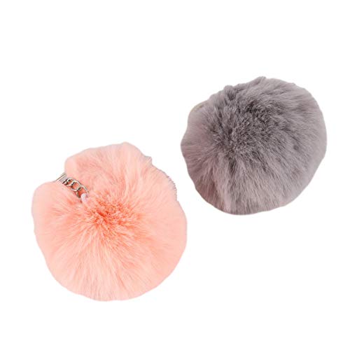 2 Unidades Pingente De Bola De Pelúcia De Pompons Encantos De Pompons De Chaveiros Para Chaves De Ca