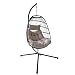 Produktbild ESTEXO Polyrattan Hängesessel Hängekorb Rattan Hängeschaukel klappbarer Korb mit Gestell (Schwarz-Grau)