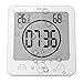 Suhey Orologio Digitale LCD per Doccia, Orologio da Bagno Orologio da Doccia Impermeabile Orologio da Polso Temperatura umidità Orologio da Parete Orologio da Cucina Timer da Cucina (Bianca)
