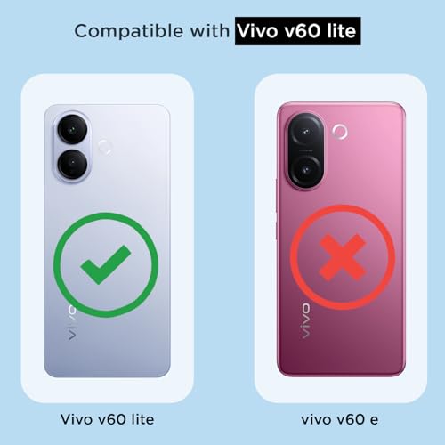 Image of Amazon Basics Back Cover for Vivo V60 Lite 5G PC + TPU Clear Transparent Raised Edges Shockproof Protective Phone Bumper Case (Transparent)