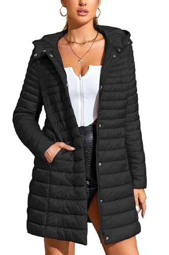 Bellivera Women's Quilted Lightweight Puffer Jacket, Winter Coats for Women Long Padded Bubble Coat