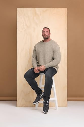 Big & Tall Men's Crew Neck Knitted Sweater Pullover Yellow2