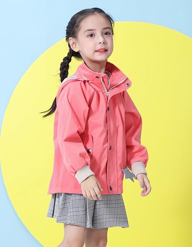BINIDUCKLING Kids Rain Jacket Toddler Raincoat Girls Boys Spring Jacket 2-8 Years2