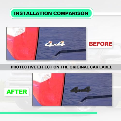 Image of Universal 4x4 Decal Blackout Emblem Sticker, 3D Raised ABS Badge Strong Adhesive, Logo Side Fender Trunk Badge for SUV Truck Pickup Model