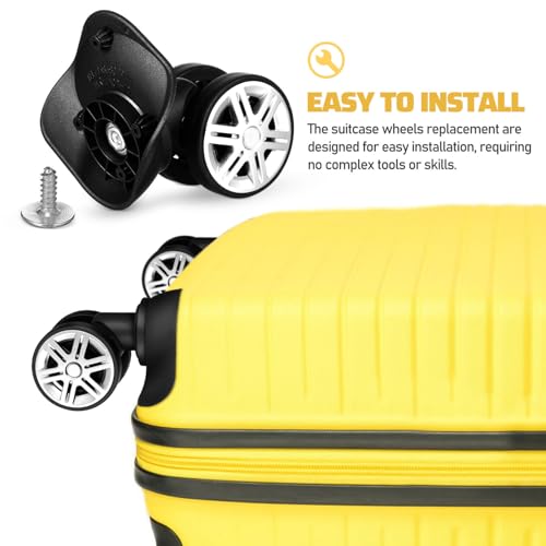 4pcs Luggage Wheels Replacement Heavy Duty Caster Wheels for Travel Suitcases Easy Installation Shock Absorbing Compatible Various Trolleys and Suitcases3