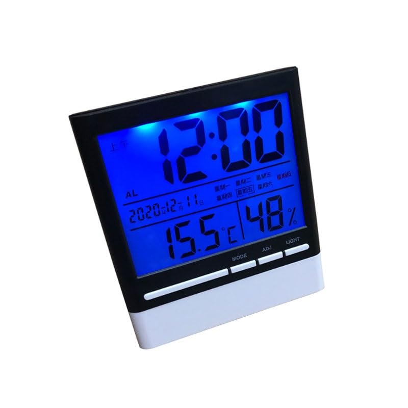 Home Indoor Backlit Calendar Multi Functional Temperature Humidity Meter