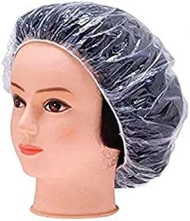 Disposable Shower Cap,100PCS Plastic Shower Caps Large Elastic Bath Cap Clear Waterproof Bath Caps For Women Spa,Home Use,Hotel and Hair Salon