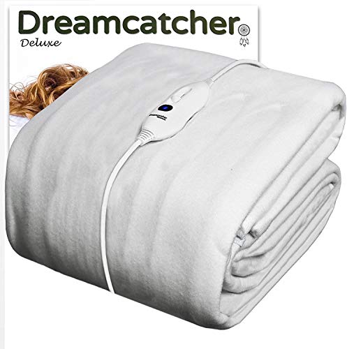 Single Electric Blanket Underblanket Full Size Single Bed Size 90 x 190cm, Fitted Heated Blanket Washable Luxury Polyester, Fully Fitted Mattress Cover Elasticated Skirt with 3 Comfort settings, 1 x Controller, Quick Heat Up Time, Overheat Safety Protection