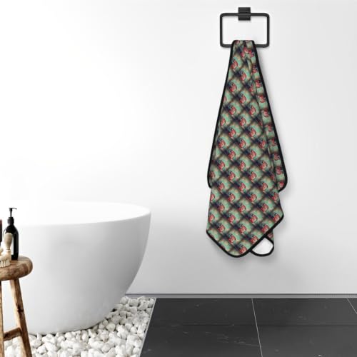 Toalla de baño de terciopelo coral ultra absorbente y suave con estampado retro 8
