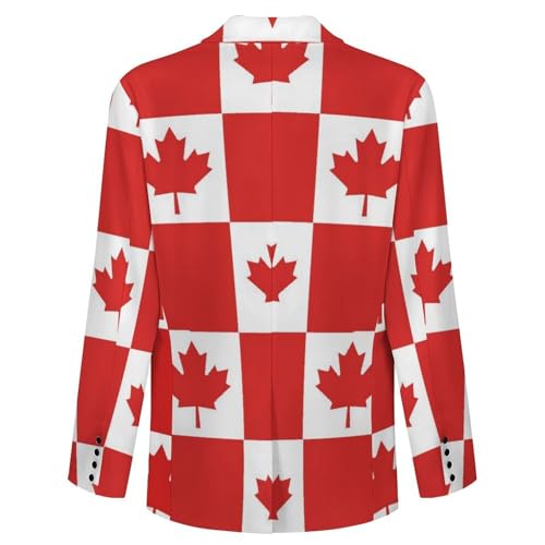 Canadian Flag Canada Leaf Classic Suits Blazer for Men Business Tuxedo Jacket Sport Coat Two Buttons4