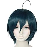 Cfalaicos Short Dark Green Styled Cosplay Wig Heat Resistant Synthetic Hair