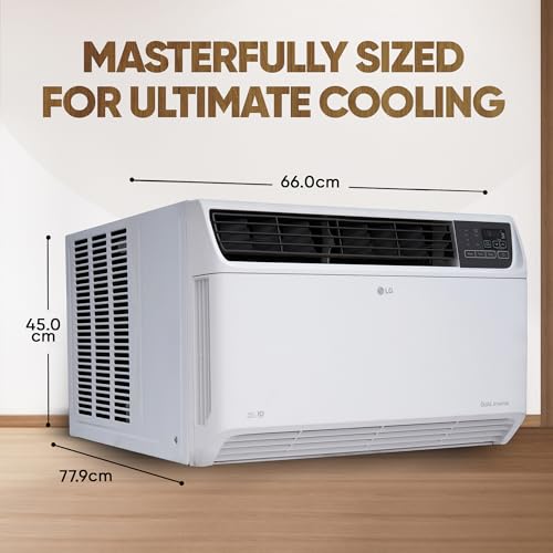 Image of LG 1.5 Ton 5 Star DUAL Inverter Window AC (Copper, Convertible 4-in-1 cooling, 4 Way Air Swing, HD Filter, UW-Q18WUZA, White)