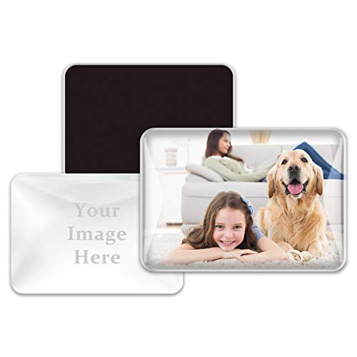 Mouthmill Customized Fridge Magnets, Custom Photo Refrigerator Magnets, Famliy Baby Photo Magnets, Crystal Decorative Magnets for Classroom Office Whiteboard Locker Fridge( 48x68mm Rectangle)