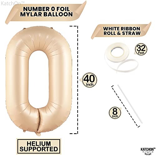 Image of KatchOn Gaint Caramel 0 Balloon Number 40 Inch