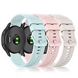 3 Pack for Garmin Forerunner 245 Watch Band Forerunner 55 Band, 20mm Soft Silicone Replacement Straps for Garmin Vivoactive 5/ Vivoactive 3 (Pink/White/Succulent)