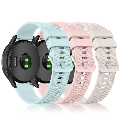 3 Pack for Garmin Forerunner 245 Watch Band Forerunner 55 Band, 20mm Soft Silicone Replacement...