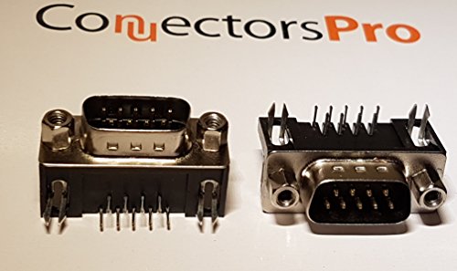 Conector DB9 macho ángulo recto para PCB, pack 10 miniatura 4