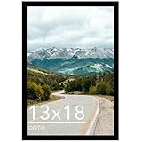 QOTIB 13x18 Picture Frame Black for Wall Hanging, Wood 13 x 18 Frame Photo Frame for Wall Horizontally or Vertically, Black, 1 Pack