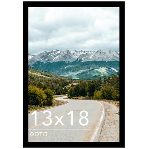 QOTIB 13x18 Picture Frame Black for Wall Hanging Wood 13 x 18 Frame Photo Frame for Wall Horizontally or Vertically Black 1 Pack