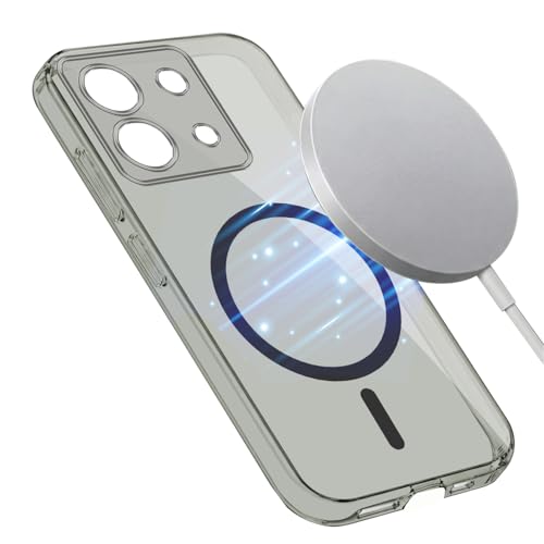 Image of Jkobi Lifetime Anti-Yellow MagSafe Compatible Clear Back Cover Case for Redmi Note 13 Pro (Sleek Hard Crystal | Shockproof and Camera Protection)
