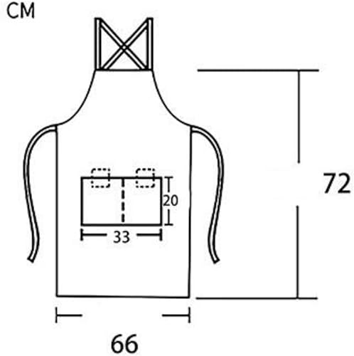 Miniatura 7 de Delantales de chef para hombres y mujeres con bolsillos grandes, delantal de trabajo ajustable de lona resistente con espalda cruzada