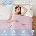 AmyHomie Cooling Blanket,100% Rayon Derived from Bamboo, Cool Summer Blanket for Hot Sleepers, Soft Comfy Lightweight Blankets for All Seasons(Light Purple, 79×91)