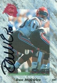 Sports Memorabilia Dan McGwire Autographed Football Card Seattle Seahawks 1991 Classic No.115 Rookie