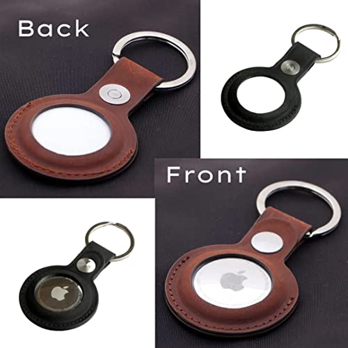 Genuine Leather AirTag Keyring Holder for Apple AirTags. Anti-Lost - Image 3