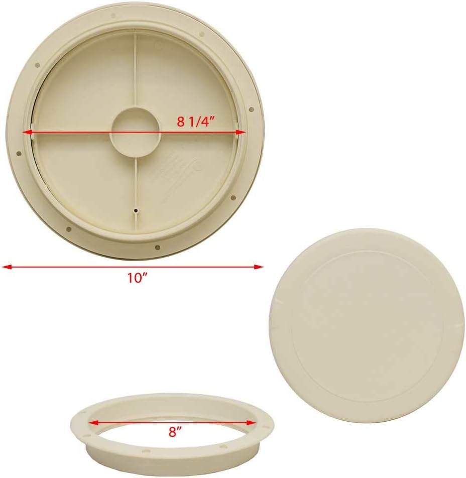 Innovative Boat Inspection Access Deck Plate 505-308 | 8 Inch Off White