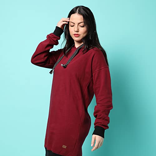 Image of PINACOLADA Women's Sweatshirt with Hoodie Regular Fit for Casual Wear | Cotton Blend Fabric | Hoodie Sweatshirt Crafted with Comfort Fit and High Performance for Everyday Wear