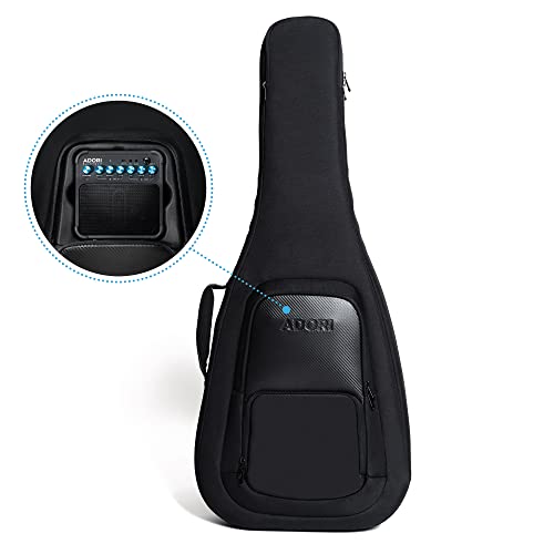Adori Slimtech Electric Guitar Case - Amplified Guitar Bag Soft Case With Eva Protector For Mini Amp, Laptop Compartment, Pockets Galore, Travel Guitar Bag (Bag Only, Amplifier Separate) #TOP1