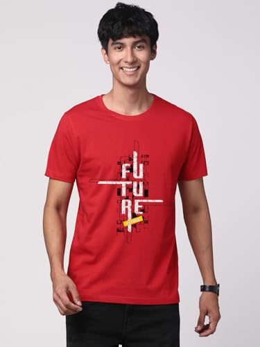 Image of ADRO Men's Graphic Printed 100% Cotton T-Shirt - Regular Fit, Printed T-Shirts for Men
