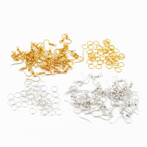 Image of IVEI DIY Earring Hooks & Jump Rings for Jewellery Making - Bulk Pack | DIY Projects, Quilling & Craft | Ideal for Artists, Professionals, Kids (Set of 100 - Mixed)
