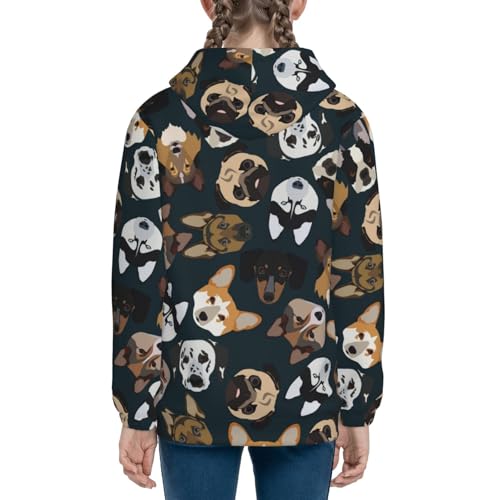 Dogs Kid Hoodies Boys Zip Up Sweatshirts Girls Pullover with Pocket 5