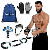 Bodovate Adjustable Chest Trainer for Men - Heavy Duty Spring Arm Twister & Upper Body Exerciser - Portable Home Gym Workout Equipment for Forearm, Bicep & Shoulder Strength (30/90)