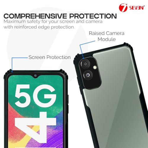 Image of 7SEVEN Ipacky Back Cover for Samsung F14 Mobile Back Case Shock Proof Design Camera Edges Protection Crystal Clear Phone Case Precise Cutouts Matte Black Soft Bumper Phone Cover