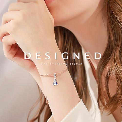 925 Sterling Silver Charms Beads for Bracelets & Necklaces, Blue Virgin Mary Goddess Pendants, Retro Blessed Mother Lucky Charm for Bracelets, Cool Cute Birthday Graduation Gifts Jewelry for Women Men4