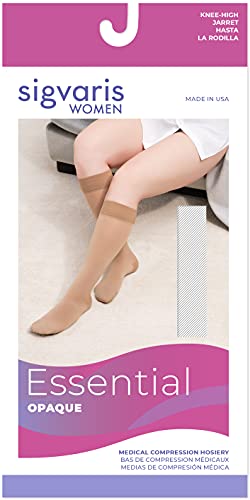 Image of SIGVARIS 863CMSW36 30-40 mmHg Select Comfort Knee High-Med-Shrt-Suntan